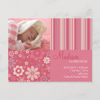 Flower Fizz Pink · Aankondiging Baby