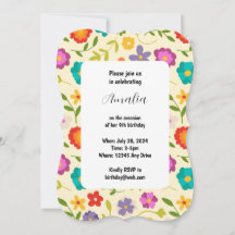 Flower Flat Invitation Kaart