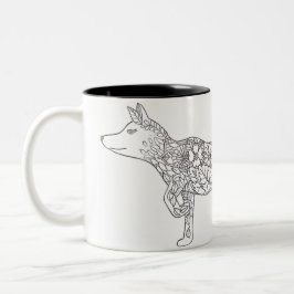 Flower Fox Tweekleurige Koffiemok