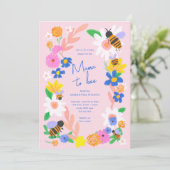 Flower Garden Bee Baby shower Kaart (Staand voorkant)