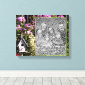 Flower Garden Birdhouse Art Creëer Uw eigen foto Canvas Afdruk (Insitu (Houten vloer))