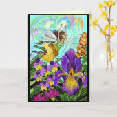 Flower Garden Fairy Carte d'anniversaire (Fleur jaune)