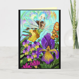 Flower Garden Fairy Carte d'anniversaire
