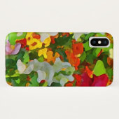 Flower Garden Floral Abstrait iPhone X Coque (Dos (Horizontal))