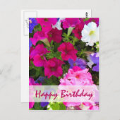 Flower Garden Happy Birthday Briefkaart (Voorkant / Achterkant)
