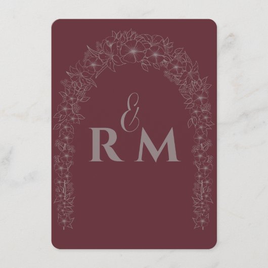 Flower Gate Red Arch bruiloft Menu (Voorkant)