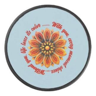 FLOWER GIFT MOM DAUGHTER SISTER TEACHER FRIEND HOCKEY PUCK