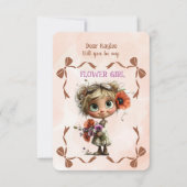Flower Girl Invitation Floral Blue Watercolor (Devant)
