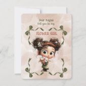 Flower Girl Invitation Floral Brown Watercolor (Devant)