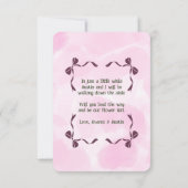 Flower Girl Invitation Floral Pink Watercolor Notitiekaartje (Achterkant)