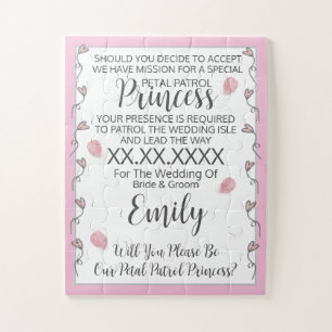 Flower Girl Puzzle Invitation