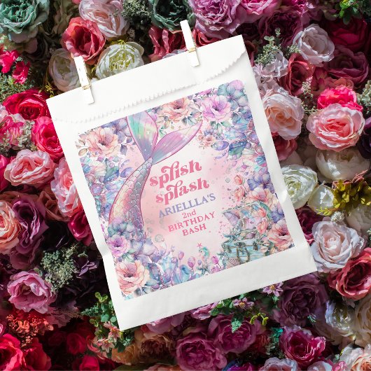 Flower Glitter Mermaid Tail 2nd Birthday Bedankzakje