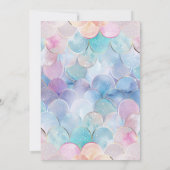 Flower Glitter Zeemeermin Staart Roze en Paarse Kaart (Achterkant)