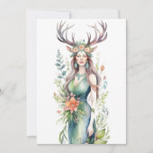Flower Goddess Ostara Spring Equinox Sabbat Feestdagenkaart (Voorkant)