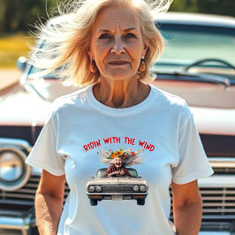 Flower Grandma Ridin met de wind in haar 64 T-shirt
