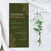 Flower Green Simple Elegance Menu Mariage