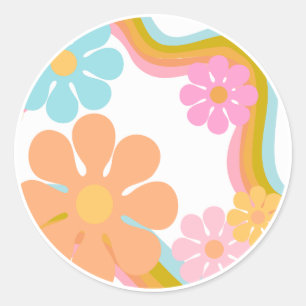 Flower Happy Birthday Sticker Mod 60s 70s Roze
