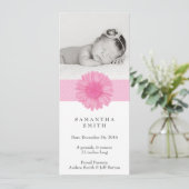 Flower Headband ı Birth Notice 4" x 9,25" Aankondiging (Staand voorkant)