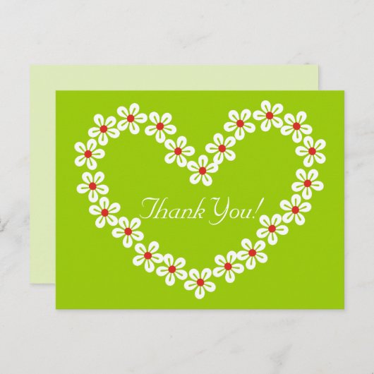 Flower Heart Dank u Briefkaarten (Voorkant / Achterkant)