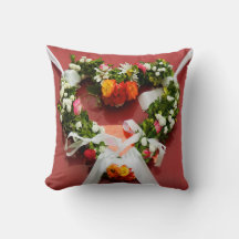 Flower Heart Wreath Valentine Coussin
