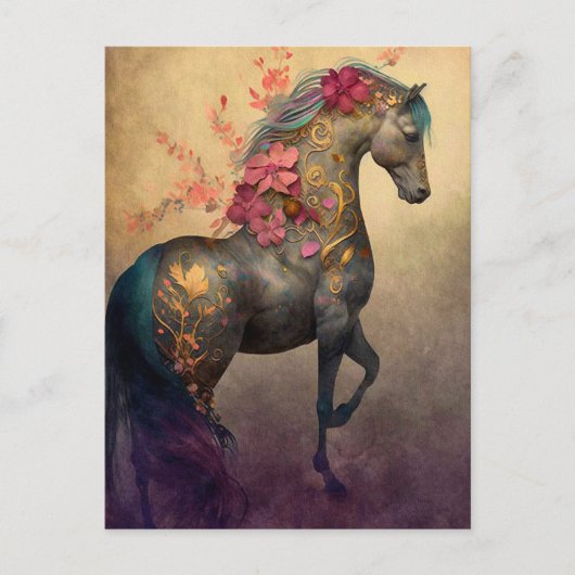 Flower Horse Briefkaart (Voorkant)