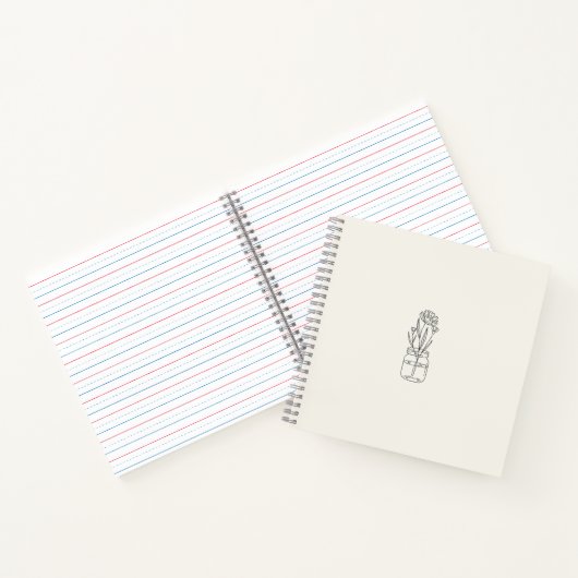 Flower Jar Beige Notitieboek (Binnen)