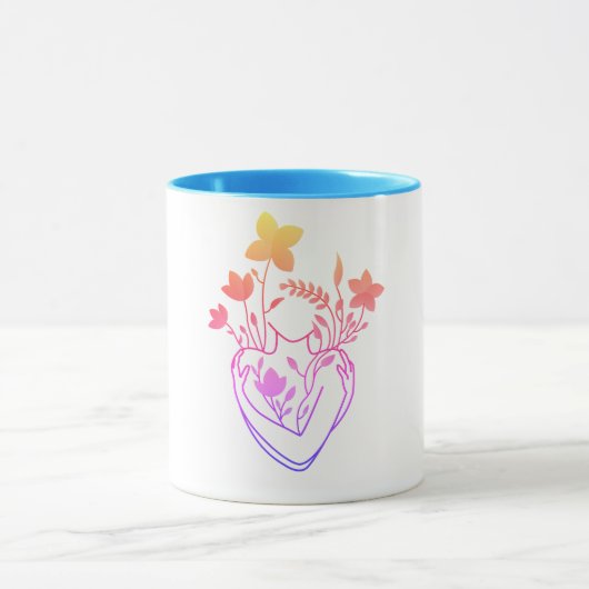 Flower Lady - Retro Blue Edition Mok (Midden)