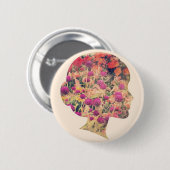 Flower Lady Ronde Button 5,7 Cm (Voorkant /achterkant)