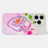 Flower Lady - Roze Deluxe Edition iPhone Hoesje (Achterkant horizontaal)