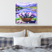 Flower Landscape Digitale Kunst Canvas Afdruk (Insitu (Slaapkamer))