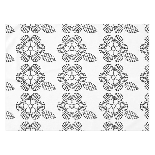 Flower & Leaf Crochet Chart Pattern (met zijkanten Tafelkleed (Voorkant (Horizontaal))