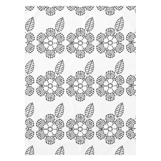 Flower & Leaf Crochet Chart Pattern (met zijkanten Tafelkleed (Voorkant)
