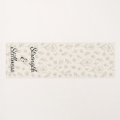 Flower Line Drawing Mindful Minimalist Quote Yogamat (Achterkant (horizontaal))