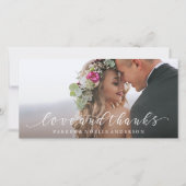 Flower Love et Merci Mariage Carte photo (Devant)