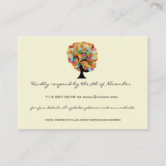 Flower Love Tree Response et cartes de site Web (Devant)