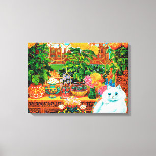 Flower Lovers Cat, Louis Wain Canvas Afdruk