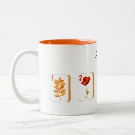 Flower Mahjong Tegels gepersonaliseerde mok