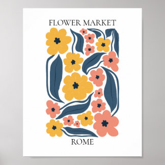 Flower Market Editable Rome Poster