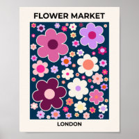 Flower Market London Vinatge Abstracte Flowers