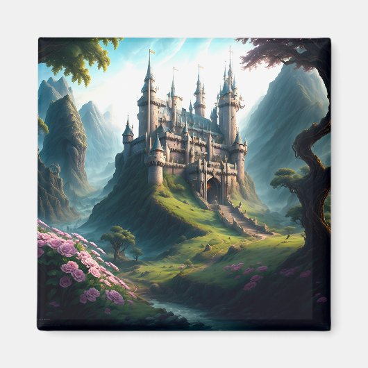 Flower Meadow Castle Magnet (Devant)