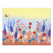Flower meadow garden wall art poster (Voorkant)