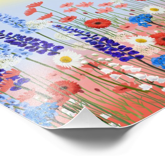Flower meadow garden wall art poster (Hoek)