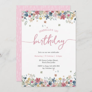Flower Meadow Invitation d'anniversaire
