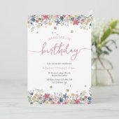 Flower Meadow Invitation d'anniversaire (Debout devant)