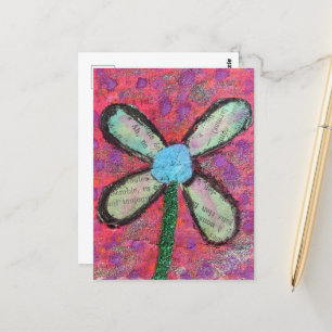 Flower Mixed Media Collage Briefkaart