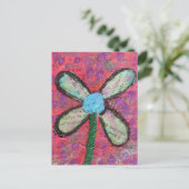 Flower Mixed Media Collage Briefkaart (Staand voorkant)