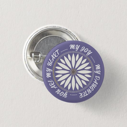 FLOWER MODERN GIFT FROM MOM DAD SISTER SON BOSS RONDE BUTTON 3,2 CM (Voorkant /achterkant)