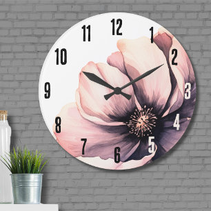 Flower Modern Roze Bloemen Grote Klok