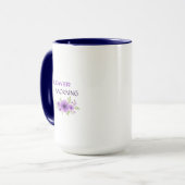 Flower Morning — Elegant Purple Floral Mug Design (Devant gauche)