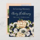 Flower Navy Arrière - plan Funeral Memorial flyer (Devant / Derrière)
